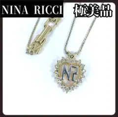 NINA RICCI　ニナリッチ　ゴールド　ネックレス　NR　ロゴ　ハート