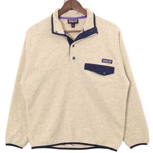 patagonia パタゴニア SYNCHILLA シンチラ スナップT フリースジャケット アウトドア ホワイト (メンズ S) 中古 古着 A0375