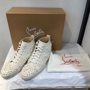 Christian Louboutin クリスチャンルブタン ハイカットスニーカー スタッズ ホワイト 28cm 700233