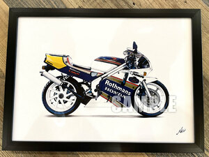 HONDA NSR250R MC28 SP バイクイラスト A4サイズ プリント