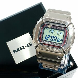 極美品 CASIO G-SHOCK Gショック MRG-B5000D-1JR フルメタル チタン合金 コバリオン タフソーラー 電波時計 シルバー 腕時計 メンズ 時計