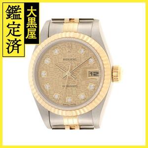 ROLEX　ロレックス　T番　デイトジャスト　69173G　SS/YG　シャンパンホリコン　レディース　自動巻き【432】