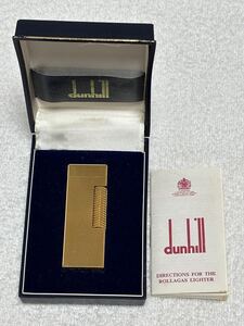 【133-58】1円〜 dunhill ダンヒル ライター 着火未確認 現状出品 喫煙 喫煙具 ゴールド 箱 取扱説明書付き 同梱不可