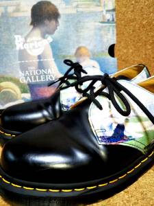 【Dr.MARTENS】ドクターマーチン×ナショナル・ギャラリー 1461 3ホールシューズ UK7 (26cm ) スーラ「アニエールの水浴」【箱付き良品】