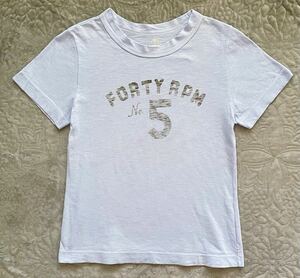 45rpm Tシャツ　水色　茶色　クルーネック 半袖　FORTY RPM No.5 ロゴ　刺繍　綿100% コットン　2 45R