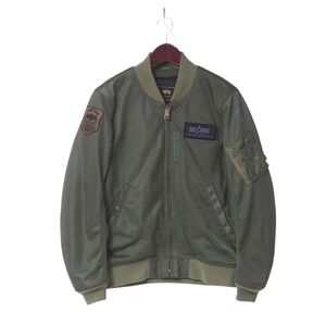 TI4516▽アルファ/ALPHA INDUSTRIES*メンズXL*メッシュ*MA-1*モーターサイクルジャケット*ジップアップブルゾン*IDEALジップ