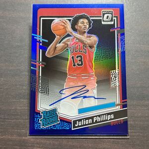 Julian Phillips RC Blue Parallel Auto /49 2023-24 Panini Donruss Optic Basketball NBA Autograph 直筆サイン