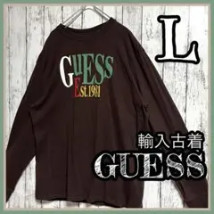 輸入古着 GUESS ゲス 長袖Ｔシャツ ロゴ入り ロンT 1点物 Y2K L