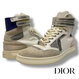 正規品 CHRISTIAN DIOR HOMME クリスチャン ディオール オム ハイカット レザー スウェード ベルト ベルクロ メンズ スニーカー シューズ