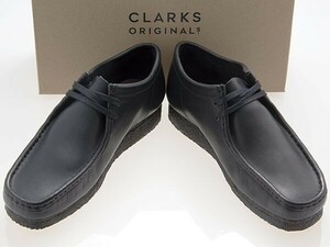 新品/CLARKS ORIGINALS/クラークス オリジナルズ/WALLABEE/LOW/ワラビー/ローカット/BLACK LEATHER/ブラック レザー/黒/26155514/28.5cm