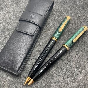 PE212□2本セット Pelikan ペリカン スーベレーン ボールペン K800 シャープペンシル D800 ペンケース 筆記確認済み ★イニシャル入り