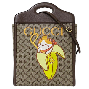 グッチ GUCCI バッグ レディース ブランド ハンドバッグ ショルダーバッグ 2way GGスプリーム ブラウン ベージュ 703793 ばなにゃ コラボ