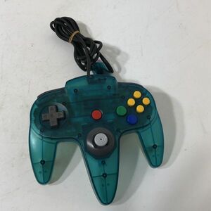 動作確認済み/任天堂 NINTENDO 64 コントローラー NUS-005 クリアブルー AAR0412小5388/0509