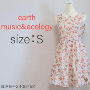 【最終値下げ☆美品☆】earth music&ecology (アースミュージック＆エコロジー)ボタニカルフラワープリント　ノースリーブワンピース