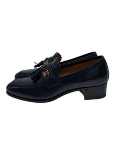 GUCCI◆インターロッキング ウェブライン ローファー/34.5/BLK/624316//