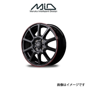 MID ラピッドパフォーマンス ZX10 アルミホイール 1本 MAX L900(14×4.5J 4-100 INSET45 ブラック+リムレッドライン)RAPID PERFORMANCE