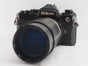 ★ジャンク★ ニコン NIKON FE ブラックボディ ＋ AI-S NIKKOR 75-150ｍｍ Ｆ3.5シャッター切れる ＃Ａ1218