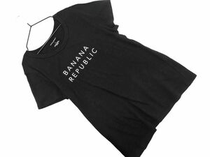 ネコポスOK BANANA REPUBLIC バナナリパブリック ロゴ Tシャツ sizeS/黒 ■◆ ☆ eeb5 レディース