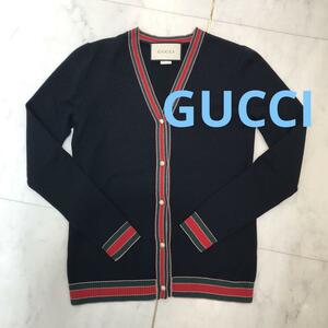 ☆美品☆GUCCI　グッチ　シェリーライン　カーディガン　パールボタン　ロゴ