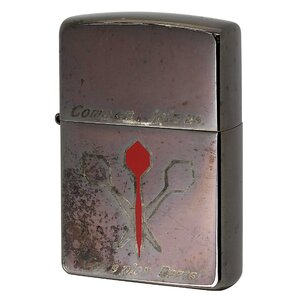 絶版/ヴィンテージ Zippo ジッポー 中古 2003年製造＃200FB ダーツ&ドラムメタル [C]使用感あり傷汚れあり