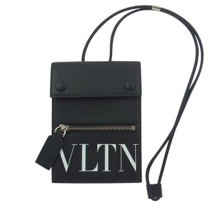 VALENTINO ヴァレンティノ UY2P0Q83LVN レザー ショルダー バッグ ネック ポーチ ブラック系【中古】