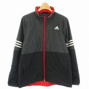 アディダス adidas 中綿ジャケット ブルゾン ナイロン ジップアップ アウター 160 グレー /TK キッズ