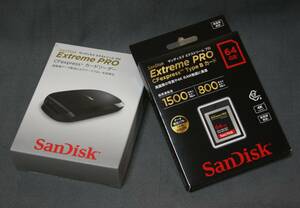 ★新品 超高速 / SanDisk エクトリーム プロ CFexpress TypeB カード & カードリーダー セット★（送料無料）4K動画 サンディスク CFカード