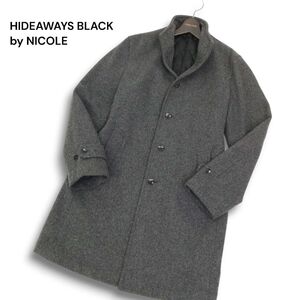 HIDEAWAYS BLACK by NICOLE ハイダウェイ ニコル 秋冬 中綿サーモライト メリノウール スタンドカラー コート Sz.48　メンズ　C4T11491_C#N