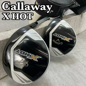 Callaway　キャロウェイ　X HOT　メンズゴルフ　FW　フェアウェイウッド　３W ５W カーボン　SR　右利き用　ヘッドカバーあり