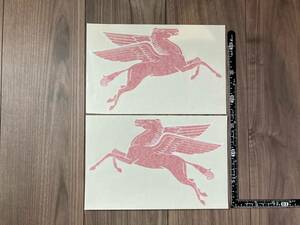 ★送料無料★MOBIL Pegasus Sticker Decal Sticker モービル ペガサス ステッカー デカール 250mm x 160mm ペア セット