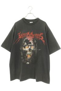 ヴェトモン OVERSIZED HEAVY METAL PRINT TEE MAH18TR34 サイズ:XS オーバーサイズヘビーメタルスカルプリントTシャツ 中古 OM10