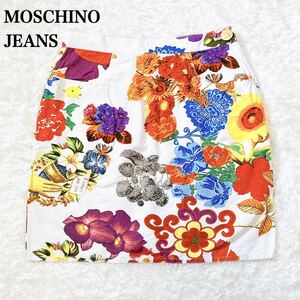 MOSCHINO JEANS モスキーノ タイトスカート 花柄 W63 H90 M相当 レディース C72423-61