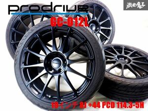 Prodrive プロドライブ GC-012L FORGED 鍛造 ホイール 19インチ 8J +44 PCD 114.3 5H バリ山タイヤ付 クラウン マークＸ アリスト 棚34B