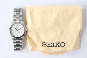 SEIKO セイコー CREDOR クレドール 8J81-0AF0 クォーツ 白文字盤 メンズ 腕時計 シルバー 稼働品 0733-YN