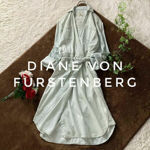 ダイアンフォステンバーグ　カレントエリオット　コラボ　デニムラップドレス　4サイズ　ビンテージ加工　DIANE von FURSTENBERG DVF