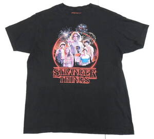 ◆ Lサイズ 海外オフィシャル NETFLIX STRANGER THINGS ネットフリックス ストレンジャーシングス 海外ドラマ Tシャツ LARGE 黒 ブラック