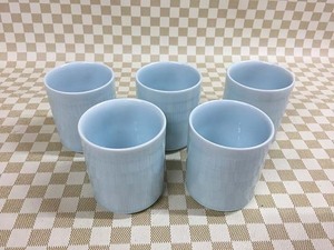 澤田痴陶人工房 湯飲み 湯呑み 5客 セット ブルー 青系 (2)　伊万里陶苑 痴陶人 【CF-183-20】