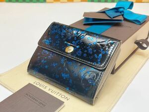 LOUISVUITTON◇ヴェルニ◇モノグラム◇ラドロー◇コインケース◇ブラック×ブルーラメ◇ルイヴィトン◇コンパクトウォレット◇