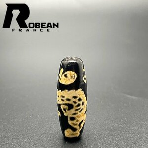 逸品 EU製 定価5万円★ROBEAN・チベット老玉髄・天珠★パワーストーン アクセサリー 天然石 瑪瑙 金運 お守り 約37.3*13.4mm 1004T003