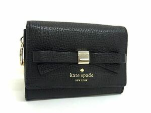 ■新品同様■ kate spade ケイトスペード PWRU5012 レザー リボン コインケース カードケース パスケース 小銭入れ ブラック系 AS8225