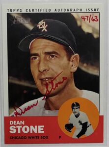 来日外国人 ストーン Dean Stone 2012 Topps Heritage Real One Auto Red Ink 直筆サイン /63 大洋 横浜DeNA