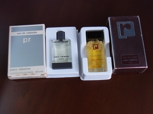 Paco Rabanne パコラバンヌ★eau de calandre オードカランドル 3.75ml★eau de metal オードメタル 4ml、ミニ香水・ミニボトル 未使用?