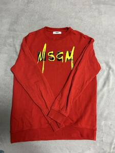 MSGM エムエスジーエム トレーナー スウェット 長袖 古着 Tシャツ 赤 レッド メンズ レディース