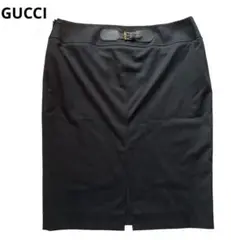 新品 タグ付き GUCCI スカート 40 バンブー ブラック 154203