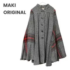 MAKI ORIGINAL ダブルフェイスマント 日本製 ポンチョコート 古着