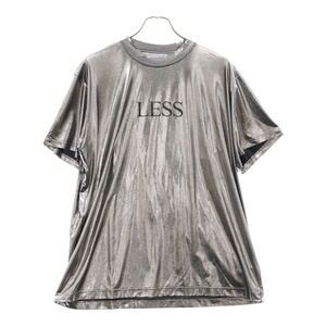 JOHN LAWRENCE SULLIVAN ジョンローレンスサリバン LESS DETAILS T-SHIRT 5B010-0324-05 ロゴプリント クルーネック半袖Tシャツ シルバー