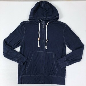 ギャップ GAP アメカジ オーセンティック ミリタリー 古着 ジップアップ パーカー メンズ 薄手 コットン100% M 紺