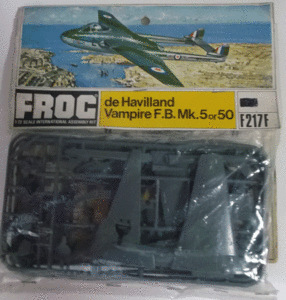 FROG/1/72/de Havilland Vampire F.B.Mk.5 or 50/デ・ハビラントヴァンパイアF.B.Mk.5/50イギリス空軍戦闘機/未開封未組立品