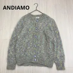 ANDIAMO カラフル ニット クルーネック カーディガン プルオーバー