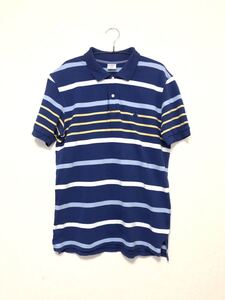 Brooks Brothers ポロシャツ ボーダー ブルー L SLIM FIT POLO ブルックスブラザーズ 半袖